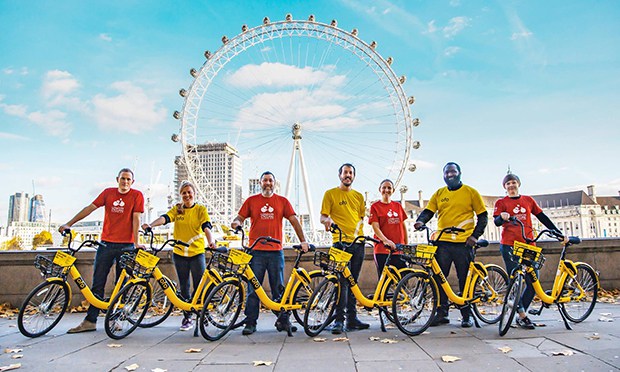 Fleet: Ofo now operate in 10 London boroughs. Photograph: ofo UK